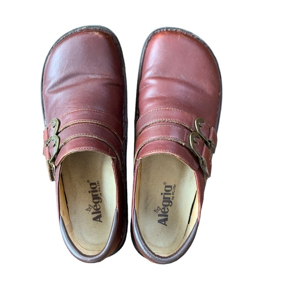 Alegria All-662 Alli Womens 6-6.5/36 Slip On Shoes Brown Leather Nurse Clogs Gre - Picture 7 of 10